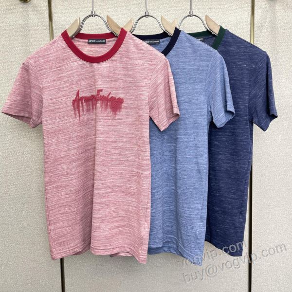 超目玉 アルマーニブランド 偽物 通販 NXZAR039 半袖Tシャツ 3色可選 2026品質保証新作登場