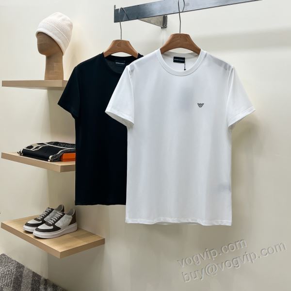 アルマーニブランドコピー 2026最安値お買い得 NXZAR045 半袖Tシャツ 2色可選 抜群な楽チン感ある大定番