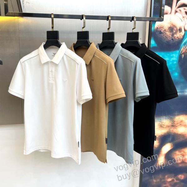 アルマーニ ARMANI偽物ブランド 2026爆買い定番人気 NXZAR053 半袖ポロシャツ 4色可選 洗練を十分に演出する