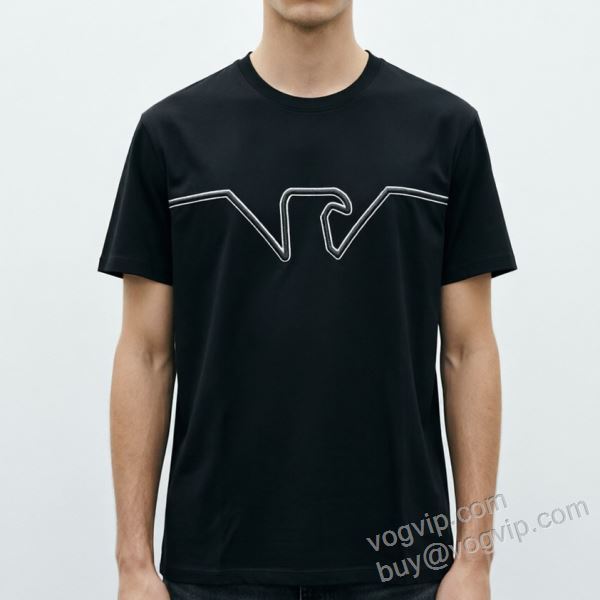 完成度の高い逸品 アルマーニ ARMANIブランドコピー NXZAR056 半袖Tシャツ 2色可選 2026爆買い定番人気