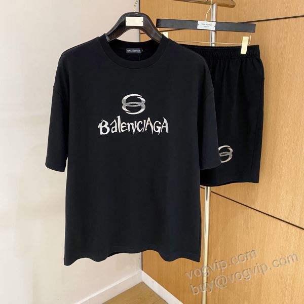 チノパン 狙える優秀アイテム 上下セット 半袖Tシャツ 2色可選 バレンシアガ BALENCIAGA 2026人気定番爆買い NXZBAL095 最大級ブランドコピー通販優良店