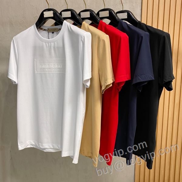 バーバリー BURBERRY 2026高級品 通販 NXZBU049 首胸ロゴ 半袖Tシャツ 5色可選 VOGコピー