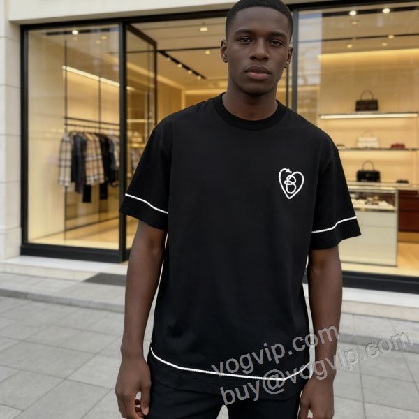 超レア バーバリー ブランド 偽物 通販 NXZBU059 半袖Tシャツ 2色可選 2026爆買い人気