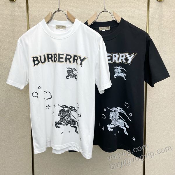 バーバリー 2026激安大特価本物保証 NXZBU110 半袖Tシャツ 2色可選 BURBERRYブランド 偽物 通販 スタイリッシュな印象
