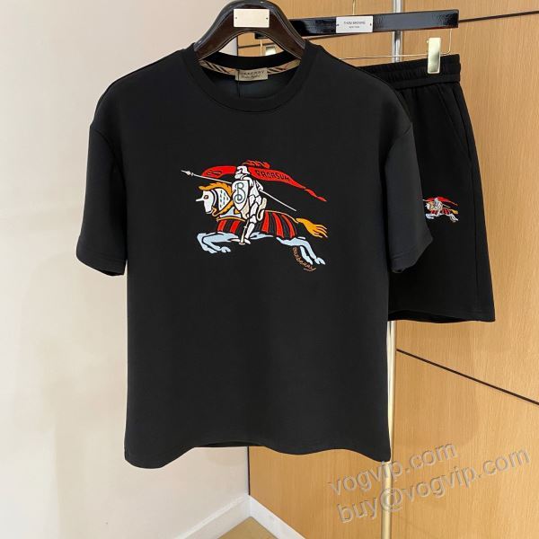 バーバリー BURBERRYブランドスーパーコピー 2026限定セール新作登場 NXZBU115 上下セット 半袖Tシャツ 2色可選 存在感のある
