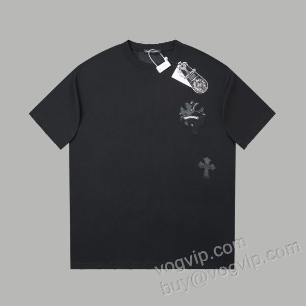 CHROME HEARTSブランド 偽物 通販 2026HOT豊富な NXZCHR016 クロムハーツ 半袖Tシャツ 2色可選 肌触りのいい