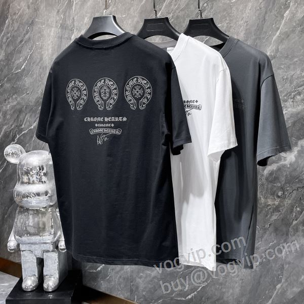 チノパン 狙える優秀アイテム クロムハーツ CHROME HEARTSスーパーコピー 激安 2026驚きの破格値最新作 NXZCHR073 半袖Tシャツ 3色可選