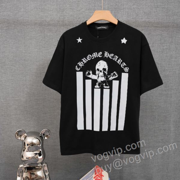 大人気☆NEW!! クロムハーツ CHROME HEARTSブランドコピー NXZCHR111 半袖Tシャツ 2色可選 2026新作入荷人気