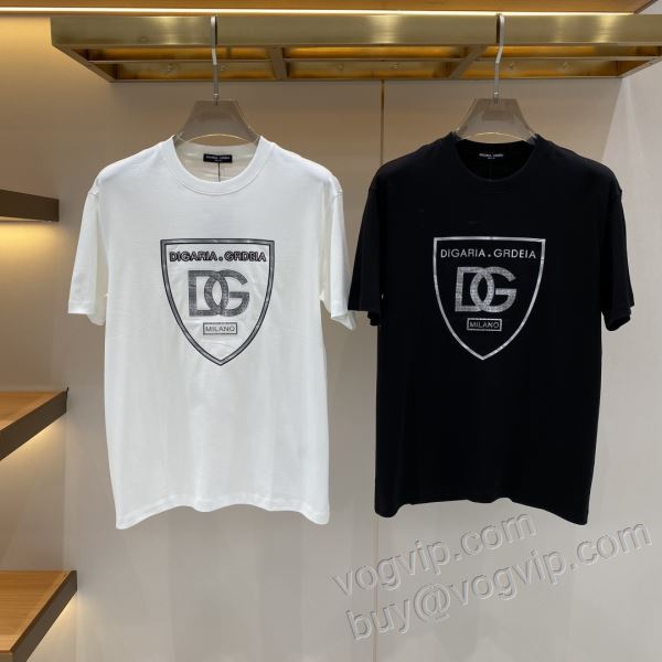 着心地抜群 ドルチェ＆ガッバーナ Dolce&Gabbanaコピー NXZDG014 半袖Tシャツ 2色可選 2026春夏季超人気