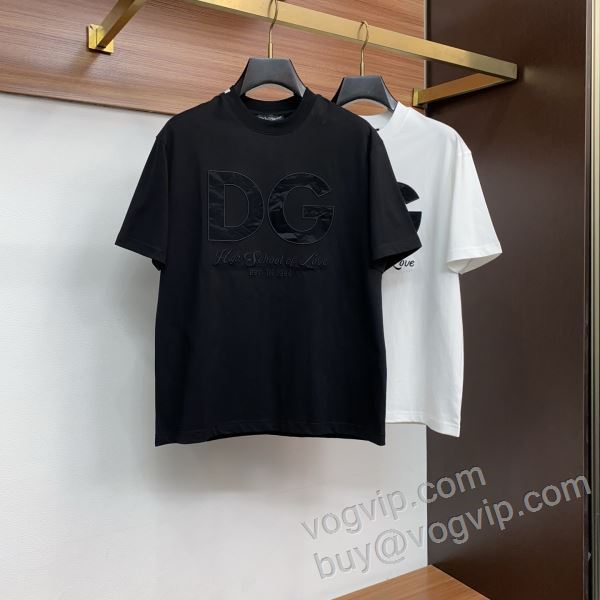 海外セレブ愛用 ドルチェ＆ガッバーナ 2026HOT大人気 Dolce&Gabbana偽物ブランド NXZDG019 半袖Tシャツ 2色可選