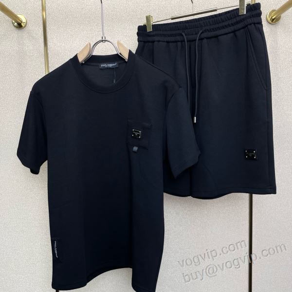 上下セット 半袖Tシャツ ドルチェ＆ガッバーナ 偽物ブランド 2026春夏季超人気 NXZDG029 2色可選 着心地抜群