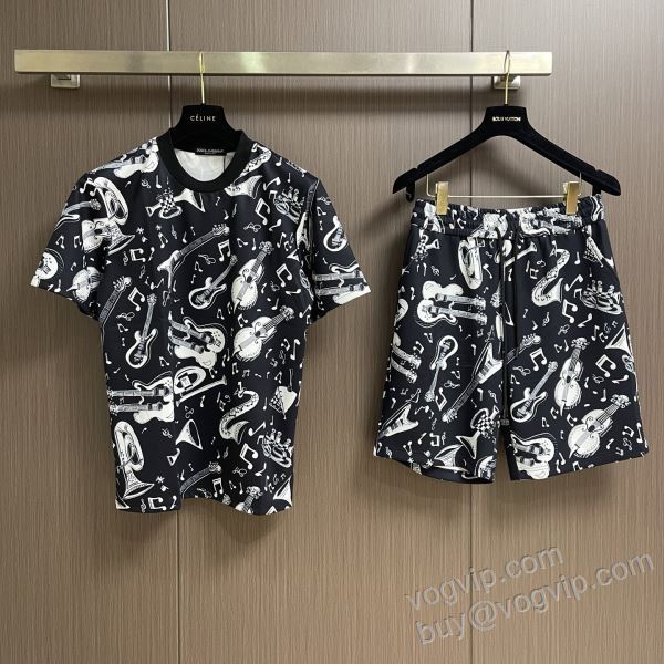 ドルチェ＆ガッバーナ コピー 2026超人気新品 NXZDG046 上下セット 半袖Tシャツ 柔らかな質感