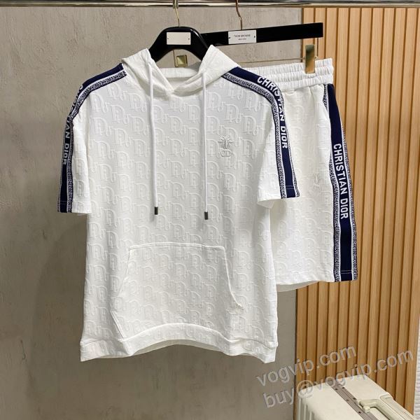 ディオール ブランドコピー NXZDIOR084 上下セット 半袖Tシャツ 2色可選 2026春夏季超人気