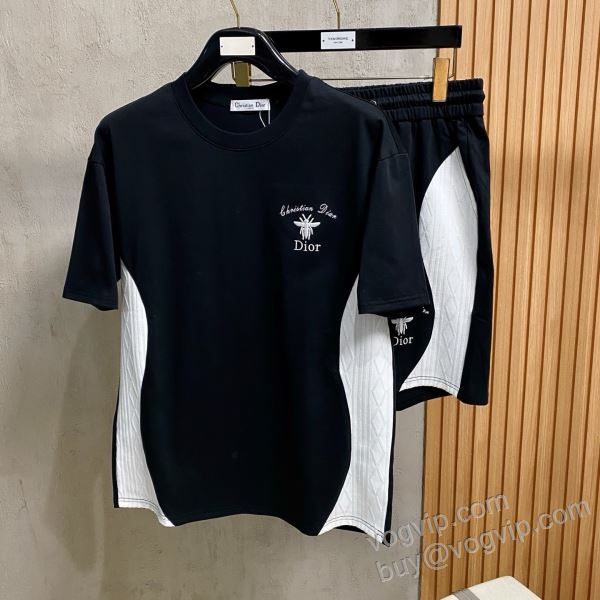 一番人気の新作はこれ ディオール DIORスーパーコピー 2026最新入荷 NXZDIOR086 上下セット 半袖Tシャツ