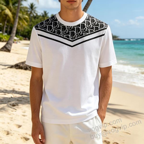 コーデ 知的なムードを演出 ディオール DIOR偽物ブランド NXZDIOR092 半袖Tシャツ 2色可選 2026HOT本物保証