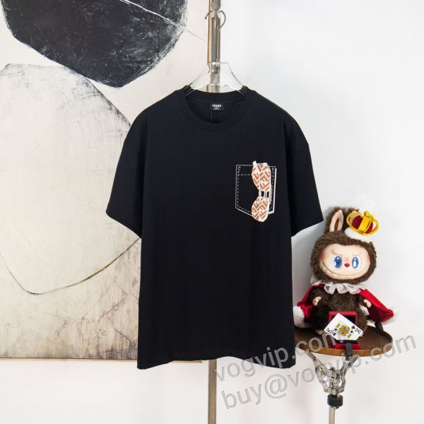美品！ フェンディ ブランド 偽物 通販 2026新作入荷人気 NXZFEN005 半袖Tシャツ 2色可選