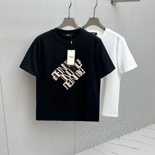 人気が爆発 フェンディ ブランドコピー NXZFEN023 半袖Tシャツ 2色可選 2026人気定番品質保証