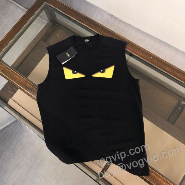 フェンディ ブランドコピー 2026品質保証定番人気 NXZFEN033 タンクトップ 2色可選 首胸ロゴ