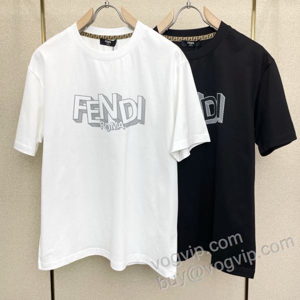 フェンディ FENDI偽物ブランド 2026割引セール NXZFEN041 人気 ランキング 半袖Tシャツ 2色可選