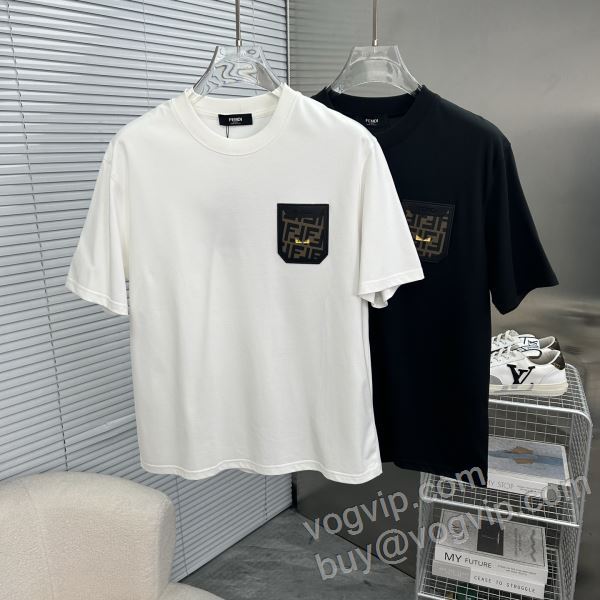 フェンディ 半袖Tシャツ FENDIブランドコピー 2026割引セール NXZFEN044 2色可選 落ち着いた感覚