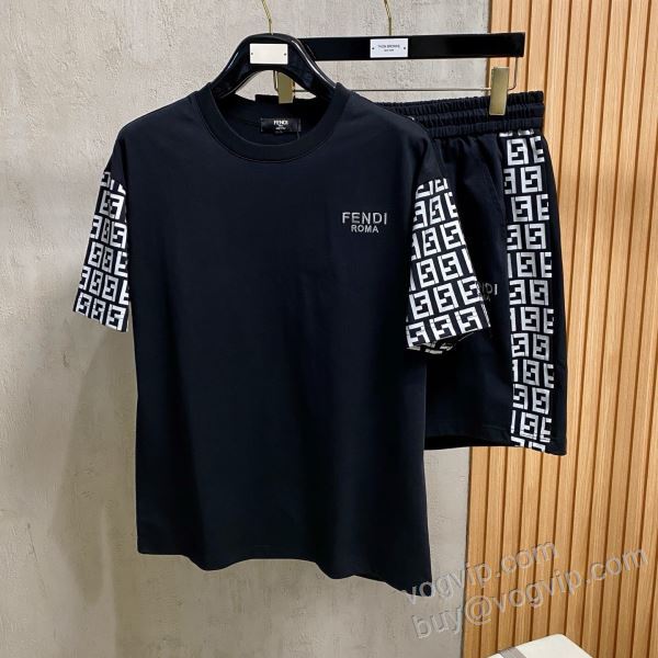 2026春夏季超人気 フェンディ スーパーコピー 激安 NXZFEN085 上下セット 半袖Tシャツ 抜群の雰囲気が作れる!