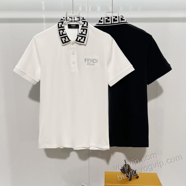 フェンディ FENDIコピー SALE!今季 NXZFEN093 半袖ポロシャツ 2色可選 2026HOT品質保証