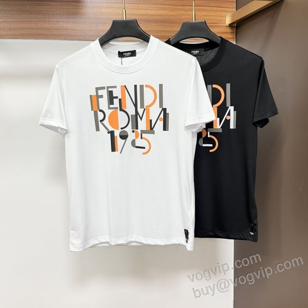 存在感◎ フェンディ ブランド 偽物 通販 NXZFEN106 半袖Tシャツ 2色可選 2026高級品 通販
