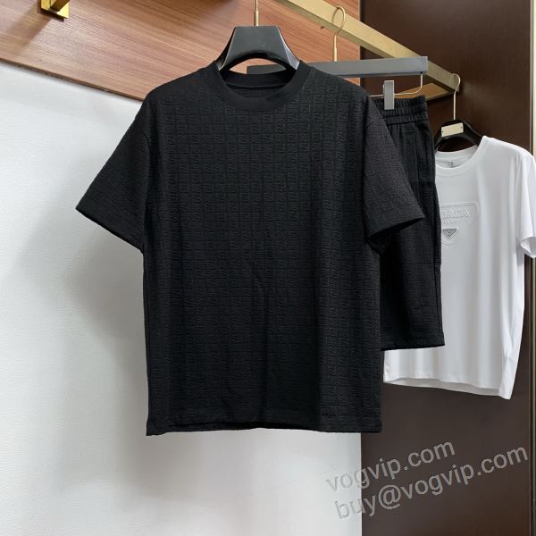上下セット 半袖Tシャツ 人気 ランキング フェンディ FENDIコピーブランド 2026数量限定本物保証 NXZFEN119 2色可選