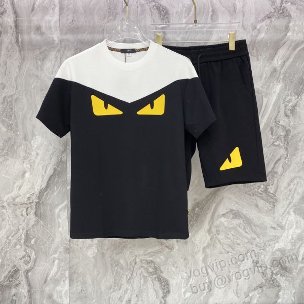 2026新商品！ フェンディ FENDIスーパーコピー 数に限りがある NXZFEN121 上下セット 半袖Tシャツ