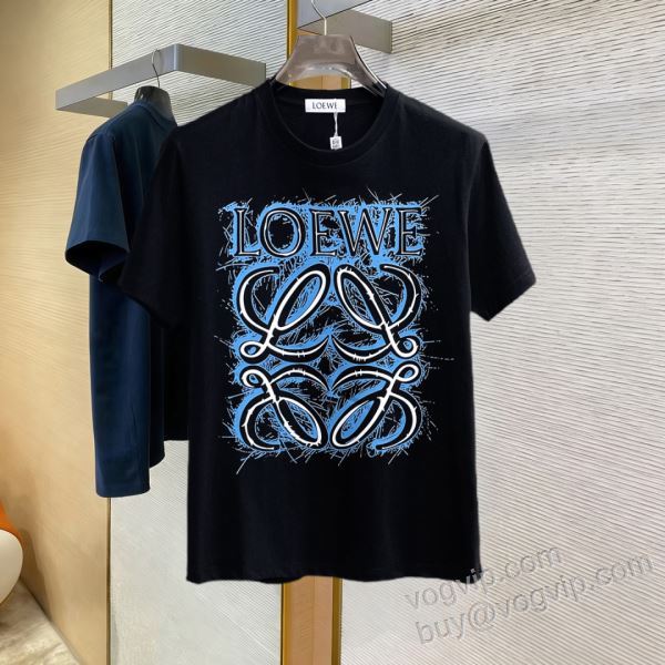 ロエベ 2026最安値新作登場 NXZLOE067 半袖Tシャツ 2色可選 LOEWEブランド 偽物 通販 人気 ランキング