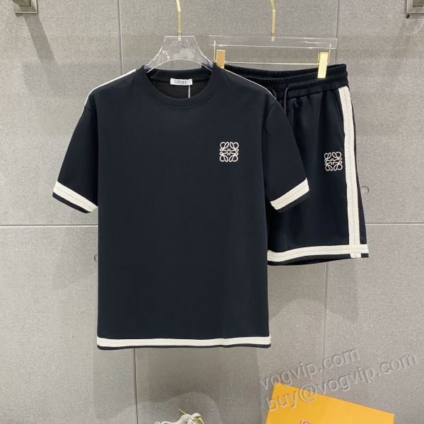 ランキング1位 上下セット 半袖Tシャツ ロエベ LOEWEスーパーコピー 激安 2026HOTお買い得 NXZLOE068 3色可選