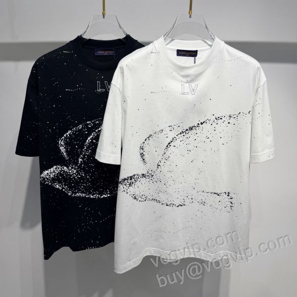 ルイ ヴィトンブランドコピー 首胸ロゴ NXZLV011 半袖Tシャツ 2色可選 2026春夏季超人気