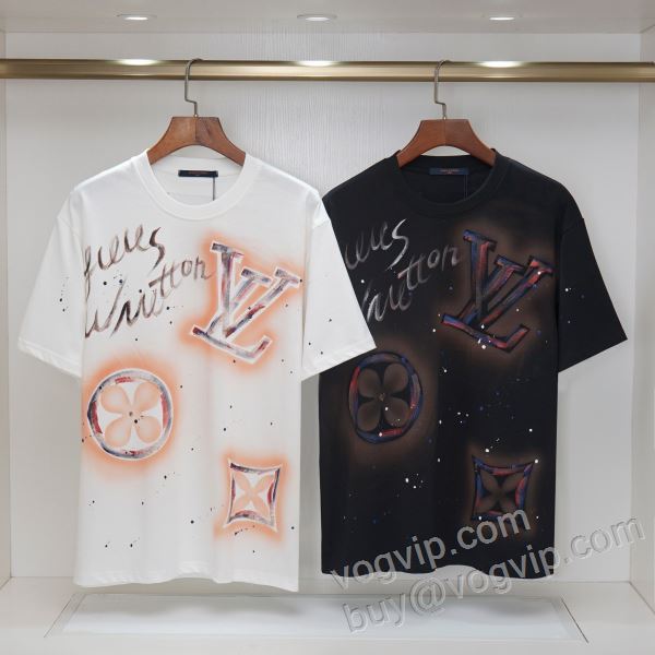 ルイ ヴィトン 半袖Tシャツ LOUIS VUITTONブランド 偽物 通販 2026最新入荷 NXZLV016 2色可選 プレゼントに