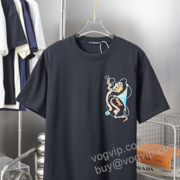 2026定番人気 ルイ ヴィトン LOUIS VUITTONブランド 偽物 通販 NXZLV038 半袖Tシャツ 2色可選 高級感を引き立てる