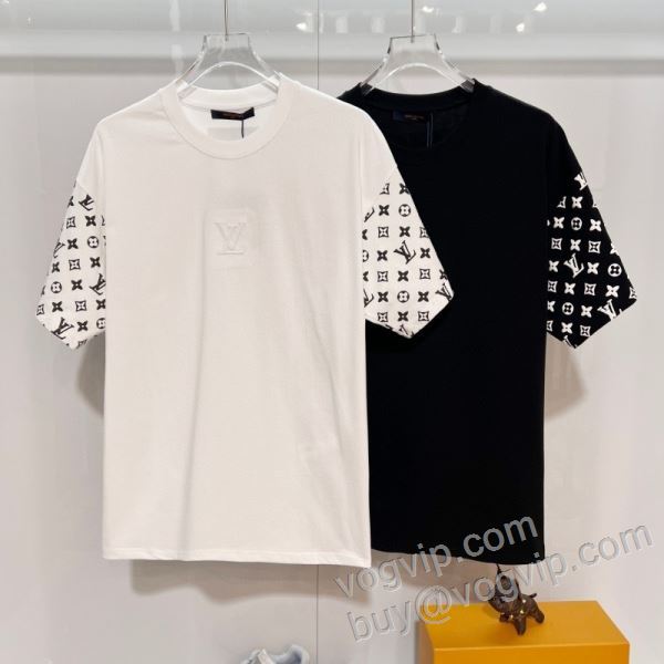 スタイリッシュな印象 ルイ ヴィトンブランド 偽物 通販 2026超人気新品 NXZLV049 半袖Tシャツ 2色可選