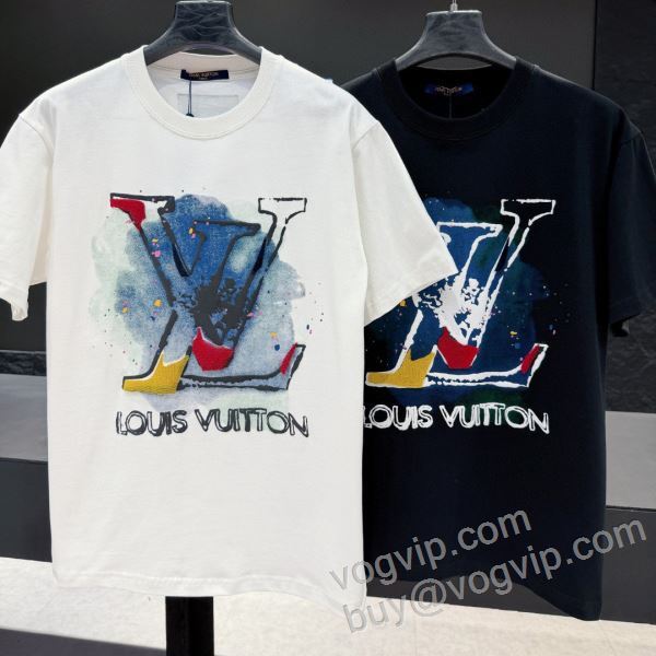 争奪戦必至 ルイ ヴィトン LOUIS VUITTONコピーブランド NXZLV062 半袖Tシャツ 2色可選 2026割引セール