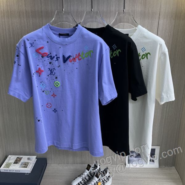 半袖Tシャツ ルイ ヴィトン LOUIS VUITTONブランドコピー 2026爆買いセール NXZLV132 3色可選 お洒落自在