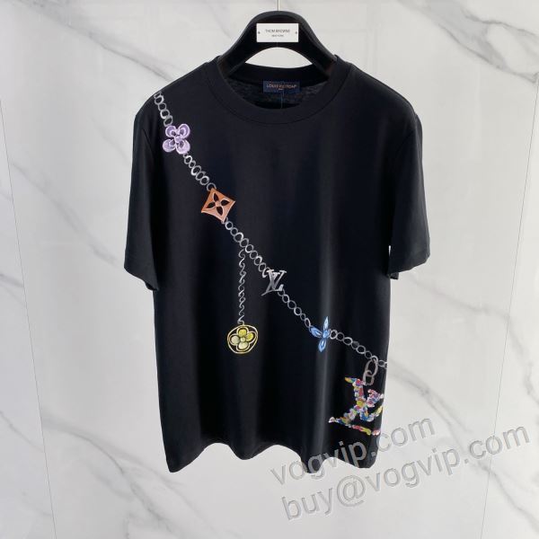 ムダな装飾を排したデザイン ルイ ヴィトン LOUIS VUITTONコピー 2026驚きの破格値セール NXZLV157 半袖Tシャツ 2色可選