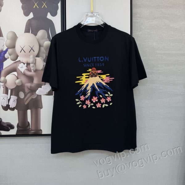 2026人気セール低価 ルイ ヴィトンブランドコピー NXZLV166 半袖Tシャツ 2色可選 ポップ