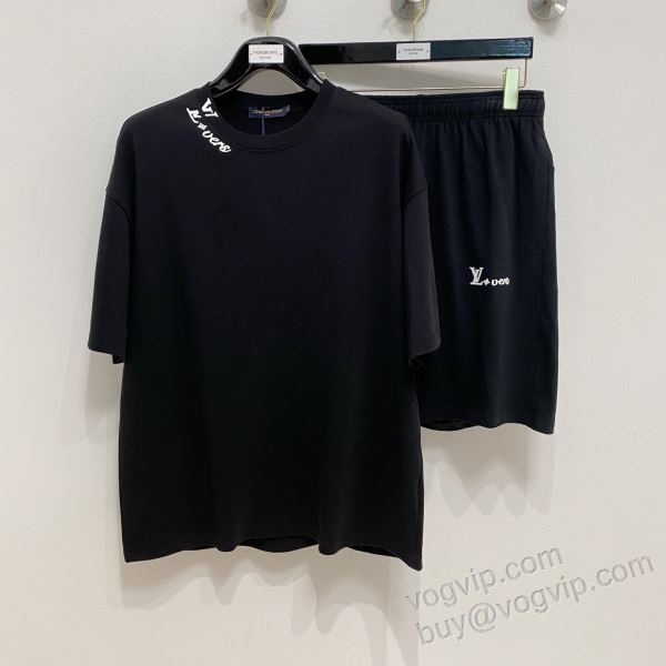 2026年モデル入荷 ルイ ヴィトンスーパーコピー NXZLV175 上下セット 半袖Tシャツ 2色可選 ずっと人気?