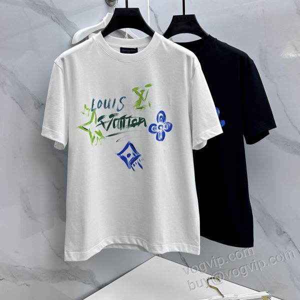 【大人気】定番商品 ルイ ヴィトンコピーブランド NXZLV224 半袖Tシャツ 2色可選 2026品質保証安い