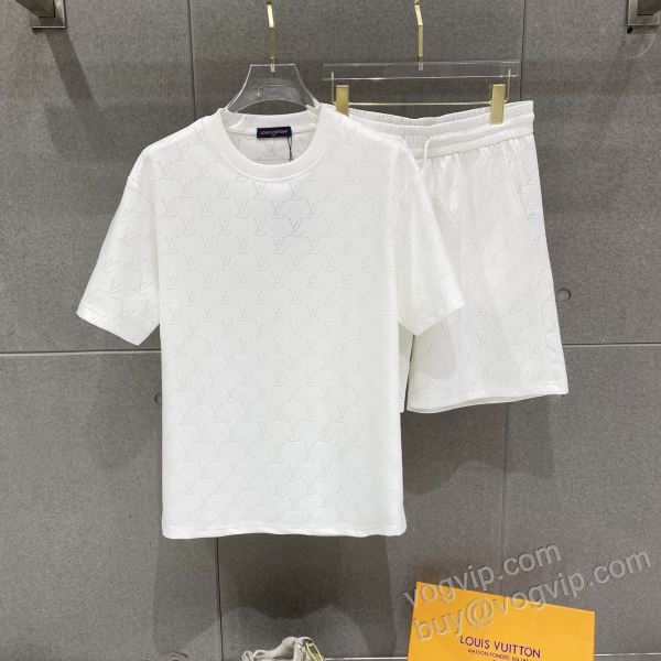 高級感を備えている ルイ ヴィトンコピー NXZLV264 上下セット 袖Tシャツ 2色可選 2026お買い得豊富な