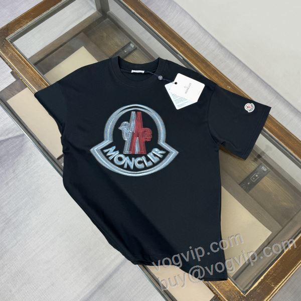 モンクレール MONCLERブランド 偽物 通販 2026爆買い新作登場 NXZMO038 半袖Tシャツ 2色可選 高級感ある