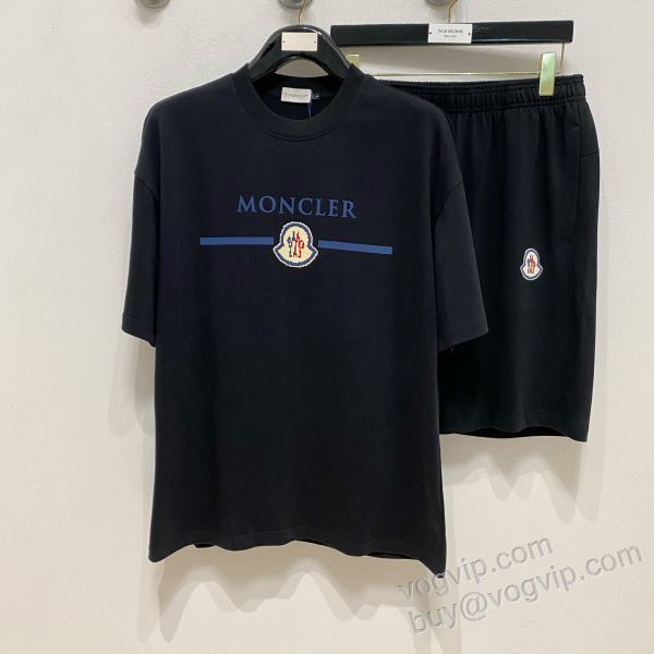 コスパ最高のプライス 上下セット 半袖Tシャツ  2026高級品 通販 モンクレールブランド 偽物 通販 NXZMO139 2色可選