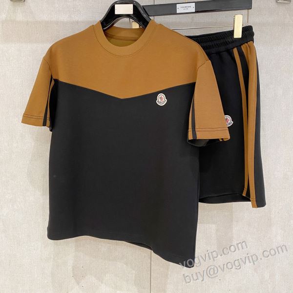 モンクレール 2026年モデル入荷 NXZMO147 上下セット 半袖Tシャツ 2色可選 MONCLERスーパーコピー 入手困難！
