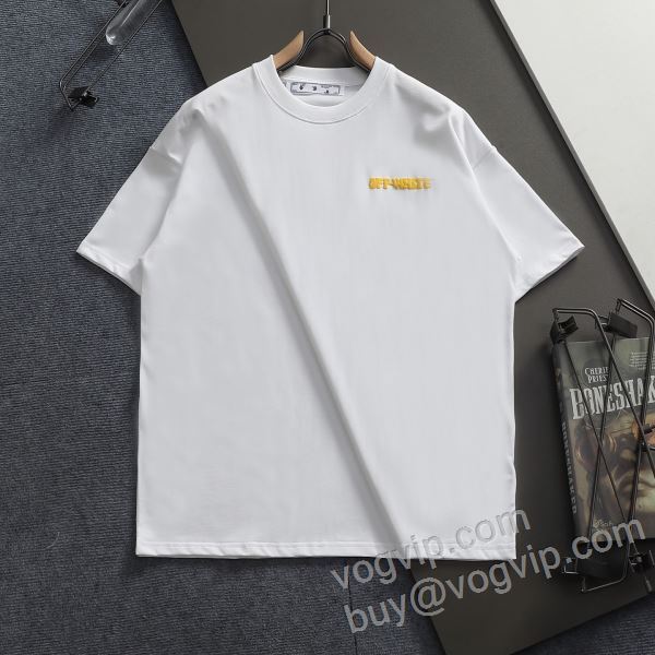 オフホワイトブランドコピー 首胸ロゴ NXZOFF011 半袖Tシャツ 2色可選 2026新商品！