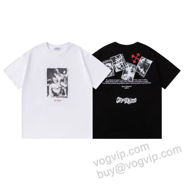 半袖Tシャツ オフホワイト スーパーコピー n級品 2026高級品 通販 NXZOFF048 2色可選 お洒落に魅せる