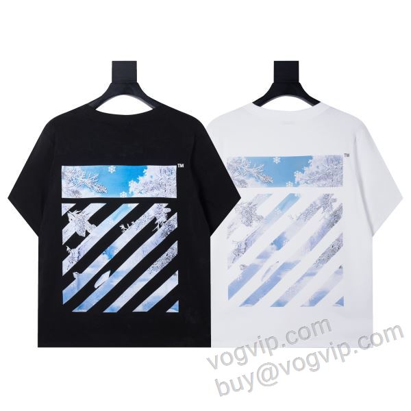 デザイン性の高い 半袖Tシャツ 2色可選 オフホワイト OFF-WHITE 2026春夏新作 NXZOFF052 最高N級ブランドコピー