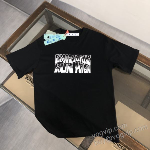 OFF-WHITEスーパーコピー 激安 2026お買い得品質保証 NXZOFF105 オフホワイト 半袖Tシャツ 2色可選 大好評