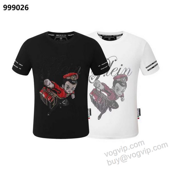 半袖Tシャツ 首胸ロゴ 2色可選 フィリッププレイン偽物ブランド 2026春夏季超人気 NXZPP027